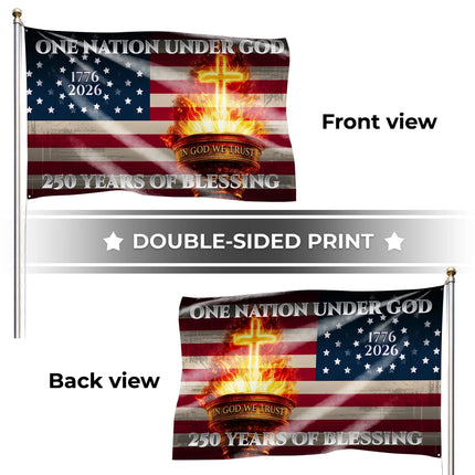One Nation Under God Christian Patriot Flag America 250 HOF16 - Charming Present