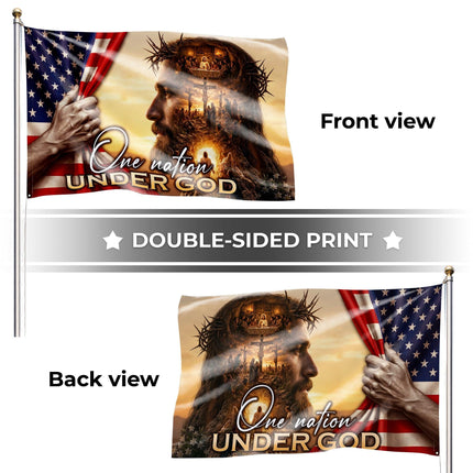 One Nation Under God Jesus Gospel Grommet Flag