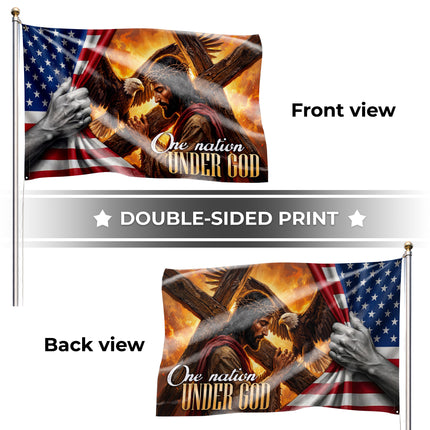 SP-01 Jesus Christ One Nation Under God Christian Veterans Day Flag