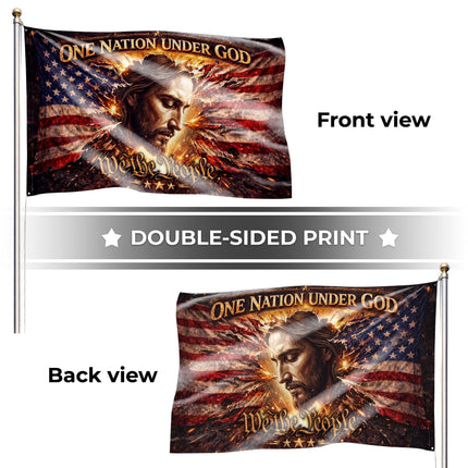 One Nation Under God We The People Grommet Flag