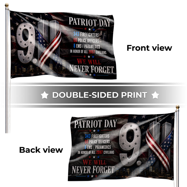 25th Anniversary Patriot Day First Responder Roll Call 9 11 Grommet Flag