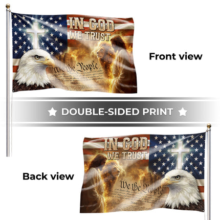 SP-01 Jesus Christ Patriotic Flag In God We Trust Constitution Day