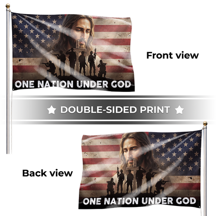 SP-01 One Nation Under God Flag Biblical Faith Church Decoration