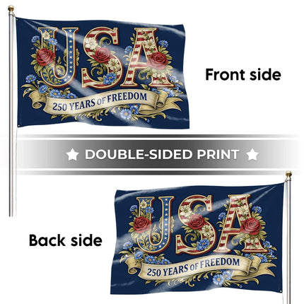 USA Floral 250 Years of Freedom America 250 House Flag