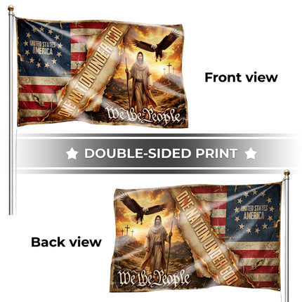 SP-01 One Nation Under God Christian Patriotic Grommet Flag