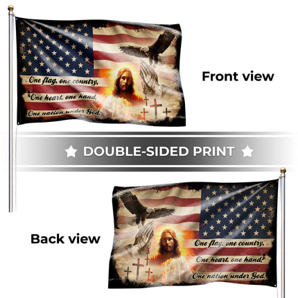 SP-01 One Nation Under God Christian Faith Grommet Flag