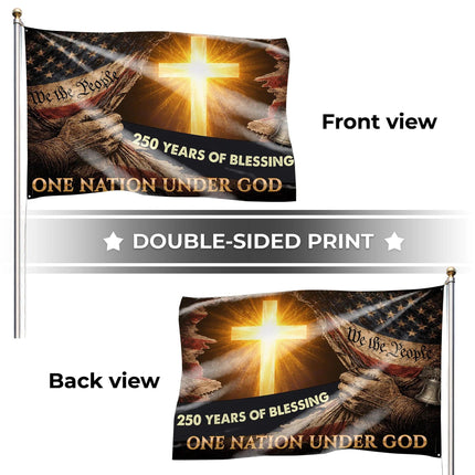 One Nation Under God Christian House Flag America 250 HOF15 - Charming Present