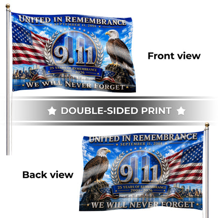 Patriot Day 25th Anniversary United in Remembrance Eagle Flag