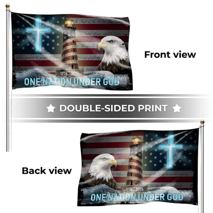 One Nation Under God Christian Patriot House Flag America 250 HOF8 - Charming Present