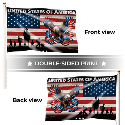 SP-01 American Pride Flag Eagle Soldier Tribute Military Reunion