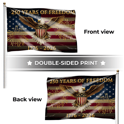 250 Years of Freedom Eagle Shield Fireworks America 250 House Flag