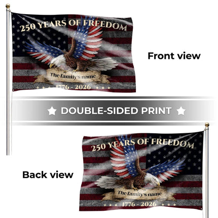 Personalized 250 Years of Freedom Patriotic Eagle Flag HOF7 - Charming Present