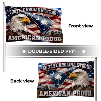 South Carolina Grommet Flag Strong American Proud Eagle
