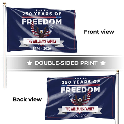Personalized 250 Years of Freedom Patriotic Eagle House Flag HOF23 - Charming Present