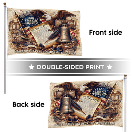 US Veteran Liberty Bell Constitution America 250 House Flag