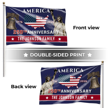 Personalized America 250th Anniversary Patriotic House Flag HOF19 - Charming Present