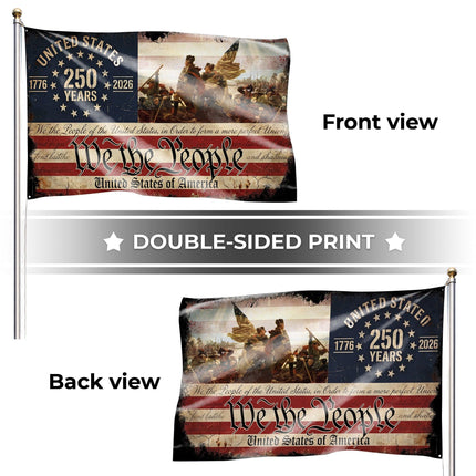 Washington Crossing We The People America 250 House Flag