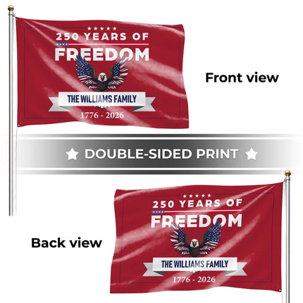 Personalized 250 Years of Freedom Patriotic Eagle House Flag HOF23 - Charming Present