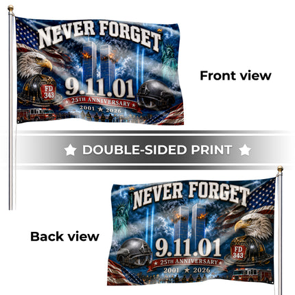 SP-01 Never Forget 9/11 First Responder Tribute Flag 25th Anniversary