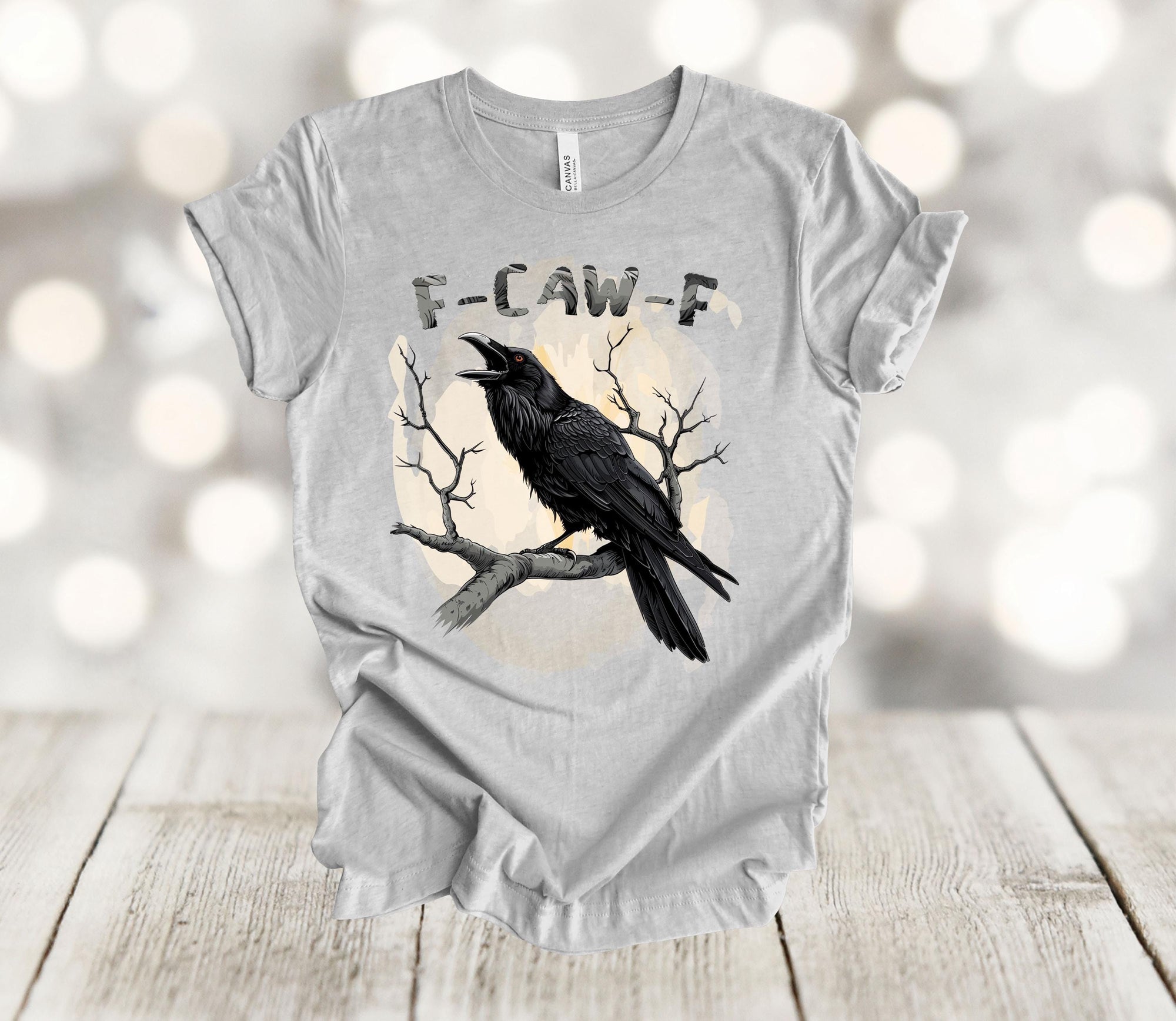 Black Bird Shirt, Funny Crow, F-Caw-F, Black Crow, Raven, Premium Soft Unisex Tee