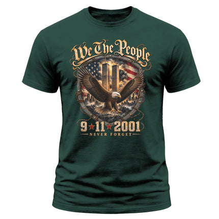 We The People 9/11 Never Forget Patriot Day American Eagle Memorial T-Shirt