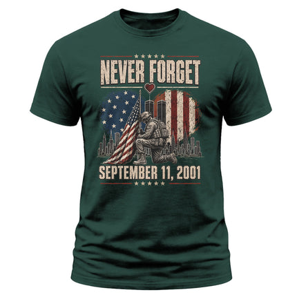 25th Anniversary Patriot Day Kneeling Soldier Never Forget T Shirt