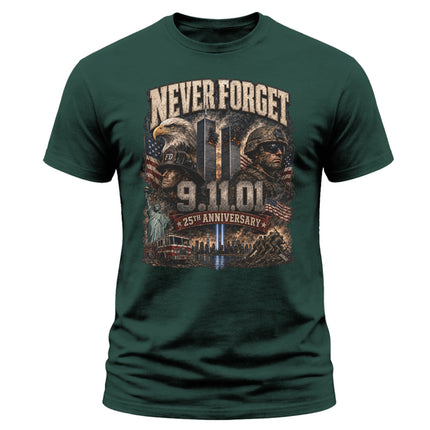 25th Anniversary Patriot Day Firefighter Soldier Eagle Tribute T Shirt