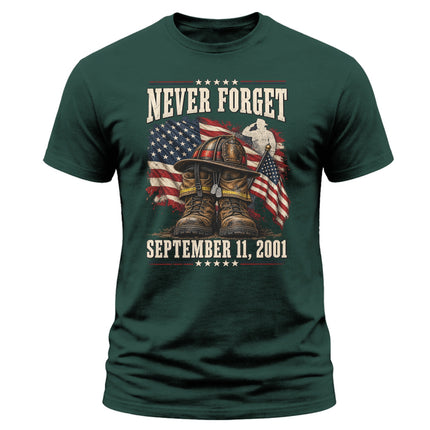 25th Anniversary Patriot Day 911 Never Forget Firefighter Memorial T-Shirt