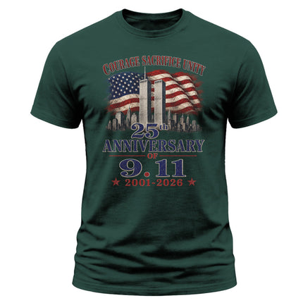 25th Anniversary Patriot Day Courage Sacrifice Unity 9 11 T Shirt
