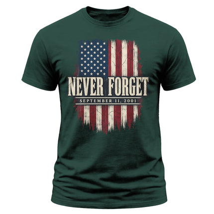 25th Anniversary Patriot Day 911 Never Forget American Flag T-Shirt