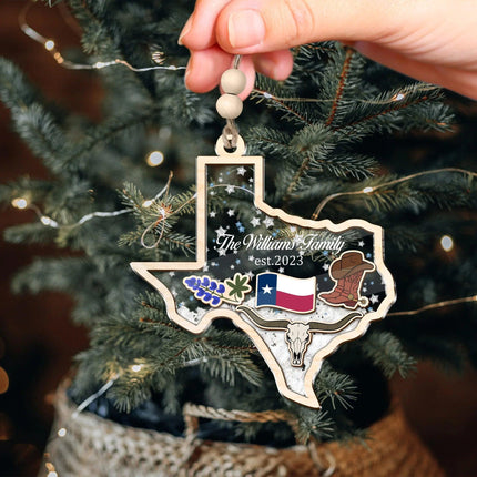 Custom Family Name Christmas In Texas 2023 Ornament - Charming Present