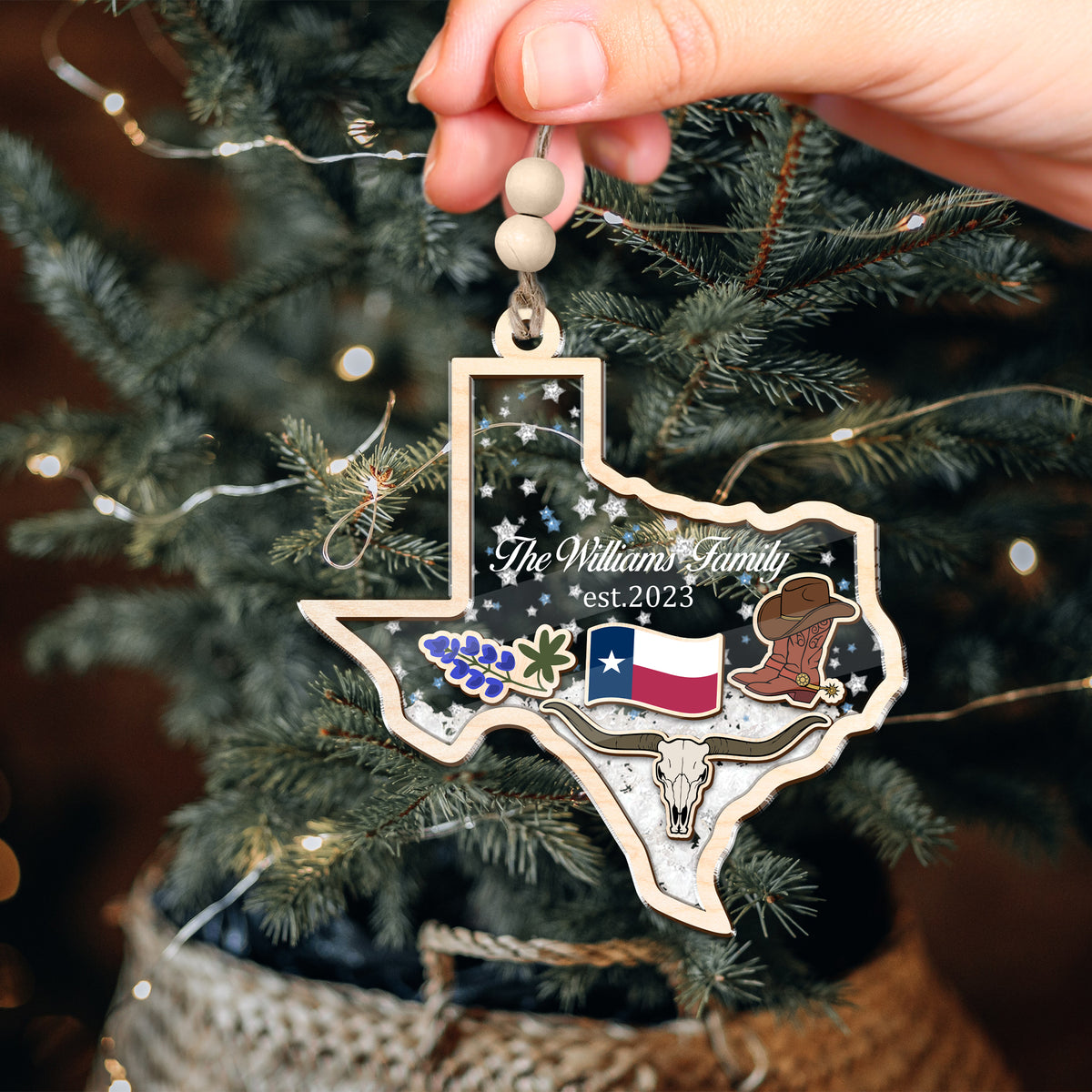 Custom Family Name Christmas In Texas 2023 Ornament