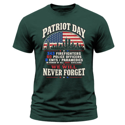 Patriot Day 9/11 Never Forget First Responders Memorial T-Shirt