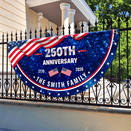 Personalized American Pride 250th Anniversary Fan Flag