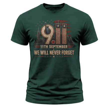 9/11 Never Forget September 11 Patriot Day American Memorial T-Shirt