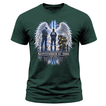 25th Anniversary Patriot Day 911 First Responders Memorial Tribute T-Shirt