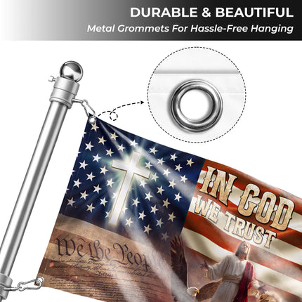 SP-01 In God We Trust American Heritage Faith Flag Veterans Day