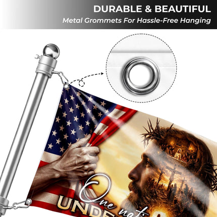 One Nation Under God Jesus Gospel Grommet Flag