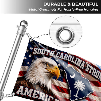 South Carolina Grommet Flag Strong American Proud Eagle