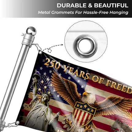 250 Years of Freedom Patriotic America House Flag HOF13 - Charming Present
