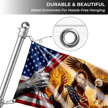 SP-01 One Nation Under God Christian Heritage Patriotic Flag