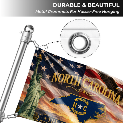 North Carolina Grommet Flag Tar Heel State Eagle Liberty