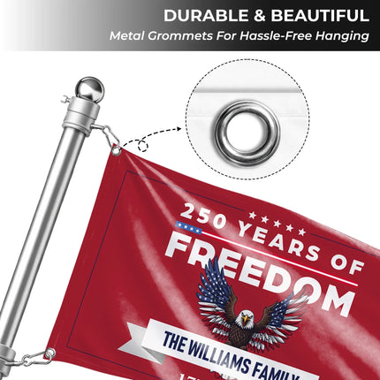 Personalized 250 Years of Freedom Patriotic Eagle House Flag HOF23 - Charming Present