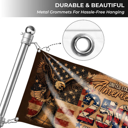 United States of America 250 Years of Freedom Eagle Liberty Bell House Flag