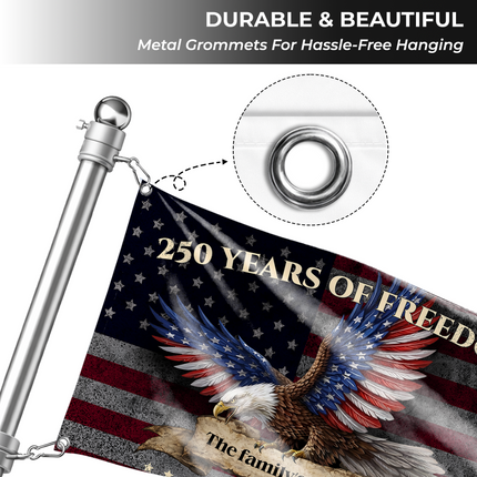 Personalized 250 Years of Freedom Patriotic Eagle Flag HOF7