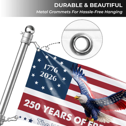 Personalized 250 Years of Freedom Eagle House Flag HOF21 - Charming Present