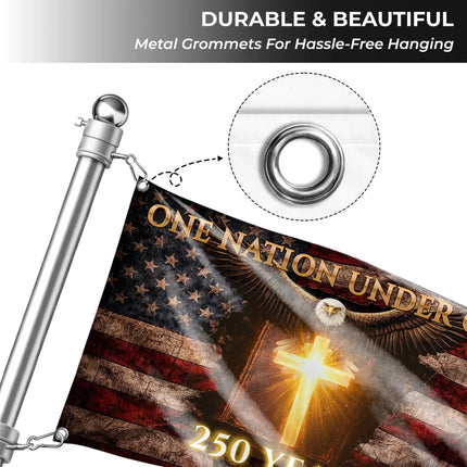One Nation Under God 250 Years Of Freedom House Flag HOF14 - Charming Present