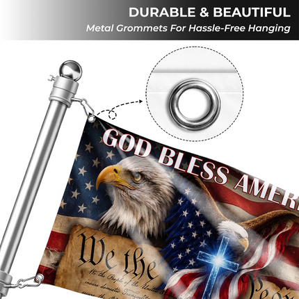 SP-01 We the People Faith and Liberty American Grommet Flag