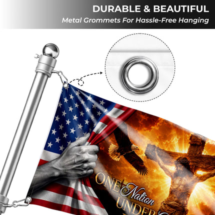 SP-01 Honor Christian Faith Jesus Is King God and Country Flag Easter Christmas