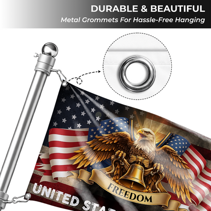 SP-01 United States Patriotic Flag Bald Eagle Freedom National Day of Prayer